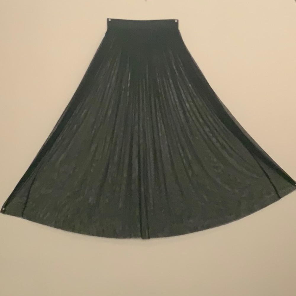 Flouncy, See-Through, Black, Mid-Length Skirt